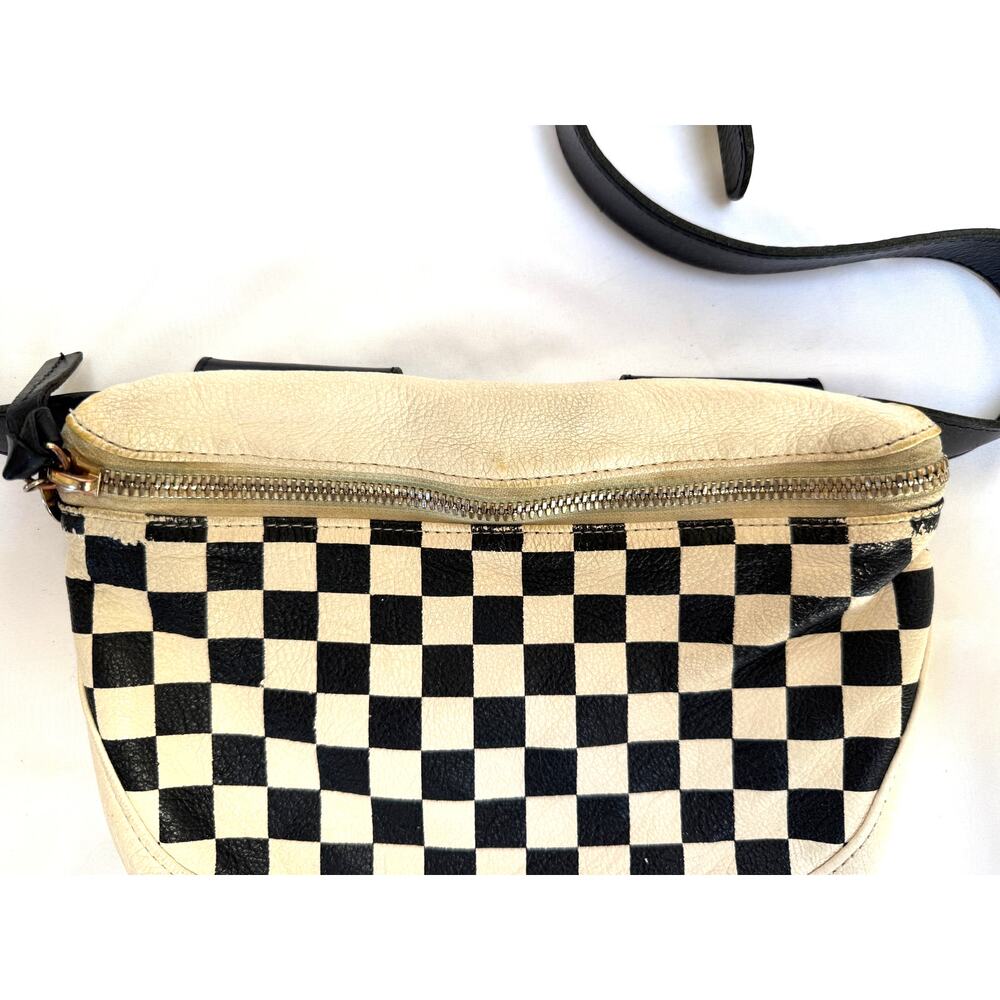 Clare V Fanny Pack Bag White Cream Black Check Checkered Bag - Picture 3 of 5